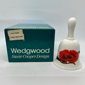 Wedgwood Susie Cooper Design " Corn Poppy" Bone China Dinner Bell 1974